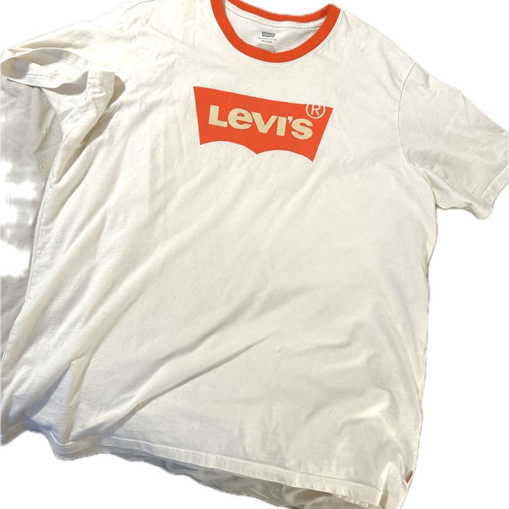 Levi's White Tee with Orange Logo